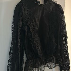 Black lace blouse. Size M